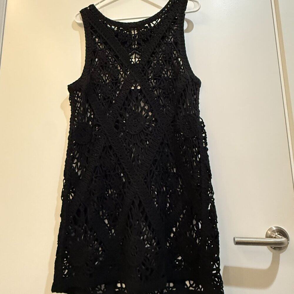 Marks & Spencer Black Crochet Dress Size S NWT — Boho, Festival, Beach, Coverup - Picture 7 of 8